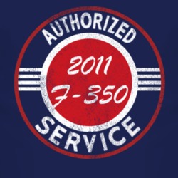 Authorized Service 2011 F-350 Distressed Look Dark T Shirt