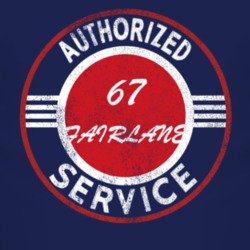 Authorized Service 1967  FAIRLANE Distressed Look Dark T Shirt