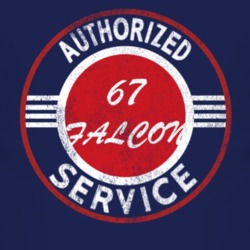 Authorized Service 1967  FALCON Distressed Look Dark T Shirt