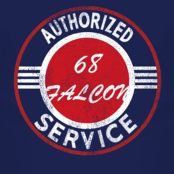 Authorized Service 1968  FALCON Distressed Look Dark T Shirt