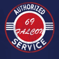 Authorized Service 1969  FALCON Distressed Look Dark T Shirt