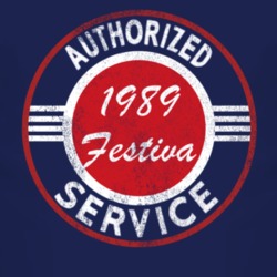 Authorized Service 1989 Festiva Distressed Look Dark T Shirt