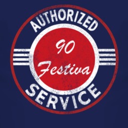 Authorized Service 1990 Festiva Distressed Look Dark T Shirt