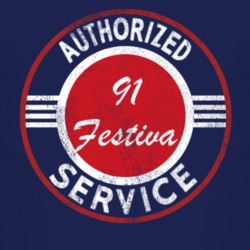 Authorized Service 1991 Festiva Distressed Look Dark T Shirt