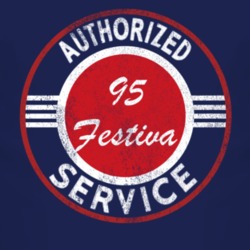 Authorized Service 1995 Festiva Distressed Look Dark T Shirt