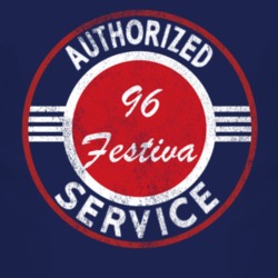 Authorized Service 1996 Festiva Distressed Look Dark T Shirt