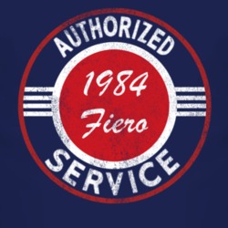 Authorized Service 1984 Pontiac Fiero Distressed Look Dark T Shirt