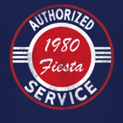 Authorized Service 1980 Fiesta Distressed Look Dark T Shirt