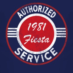 Authorized Service 1981 Fiesta Distressed Look Dark T Shirt