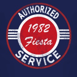 Authorized Service 1982 Fiesta Distressed Look Dark T Shirt