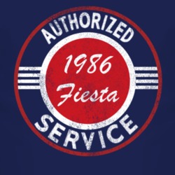 Authorized Service 1986 Fiesta Distressed Look Dark T Shirt