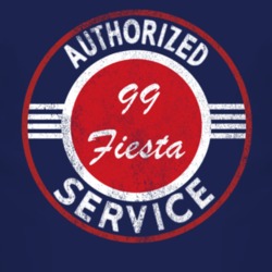 Authorized Service 1999 Fiesta Distressed Look Dark T Shirt