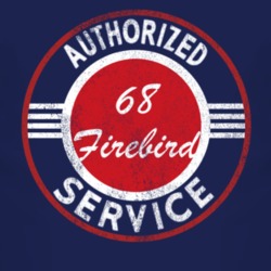Authorized Service 1968 Pontiac Firebird Distressed Look Dark T Shirt