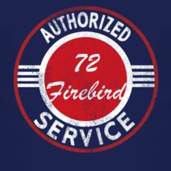 Authorized Service 1972 Pontiac Firebird Distressed Look Dark T Shirt