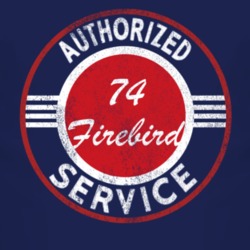 Authorized Service 1974 Pontiac Firebird Distressed Look Dark T Shirt