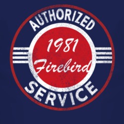 Authorized Service 1981 Pontiac Firebird Distressed Look Dark T Shirt
