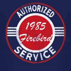 Authorized Service 1985 Pontiac Firebird Distressed Look Dark T Shirt