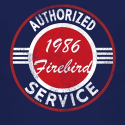 Authorized Service 1986 Pontiac Firebird Distressed Look Dark T Shirt