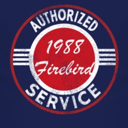 Authorized Service 1988 Pontiac Firebird Distressed Look Dark T Shirt