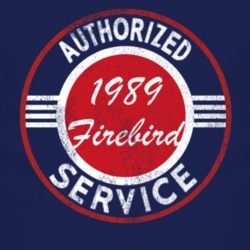 Authorized Service 1989 Pontiac Firebird Distressed Look Dark T Shirt