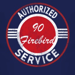 Authorized Service 1990 Pontiac Firebird Distressed Look Dark T Shirt