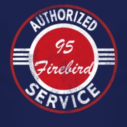Authorized Service 1995 Pontiac Firebird Distressed Look Dark T Shirt
