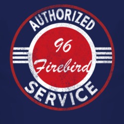 Authorized Service 1996 Pontiac Firebird Distressed Look Dark T Shirt