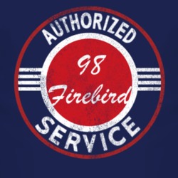 Authorized Service 1998 Pontiac Firebird Distressed Look Dark T Shirt