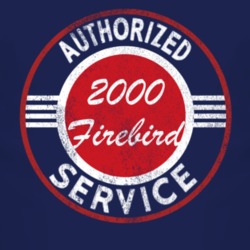 Authorized Service 2000 Pontiac Firebird Distressed Look Dark T Shirt