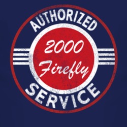 Authorized Service 2000 Pontiac Firefly Distressed Look Dark T Shirt