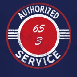 Authorized Service 1965 FJ 3 Distressed Look Dark T Shirt