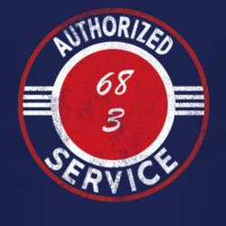 Authorized Service 1968 FJ 3 Distressed Look Dark T Shirt