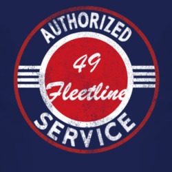 Authorized Service 1949 Chevy Fleetline Distressed Look Dark T Shirt