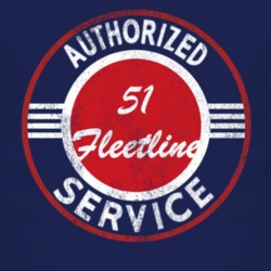 Authorized Service 1951 Chevy Fleetline Distressed Look Dark T Shirt