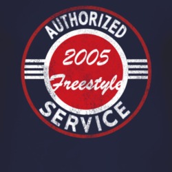 Authorized Service 2005 Freestyle Distressed Look Dark T Shirt