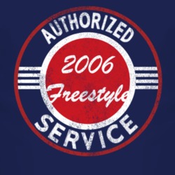 Authorized Service 2006 Freestyle Distressed Look Dark T Shirt