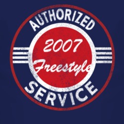Authorized Service 2007 Freestyle Distressed Look Dark T Shirt