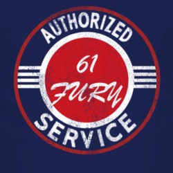 Authorized Service 1961 PLYMOUTH FURY Distressed Look Dark T Shirt