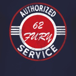 Authorized Service 1962 PLYMOUTH FURY Distressed Look Dark T Shirt