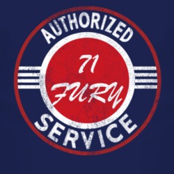 Authorized Service 1971 PLYMOUTH FURY Distressed Look Dark T Shirt