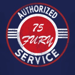 Authorized Service 1975 PLYMOUTH FURY Distressed Look Dark T Shirt