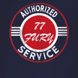 Authorized Service 1977 PLYMOUTH FURY Distressed Look Dark T Shirt