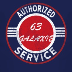 Authorized Service 1963  GALAXIE Distressed Look Dark T Shirt