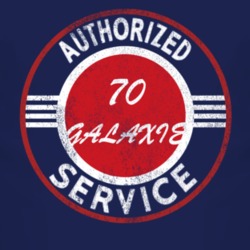 Authorized Service 1970  GALAXIE Distressed Look Dark T Shirt