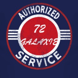 Authorized Service 1972  GALAXIE Distressed Look Dark T Shirt