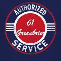 Authorized Service 1961 Chevy Greenbrier Distressed Look Dark T Shirt