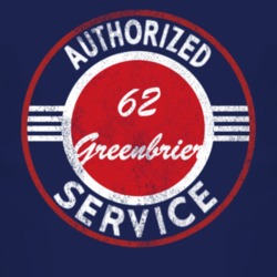 Authorized Service 1962 Chevy Greenbrier Distressed Look Dark T Shirt