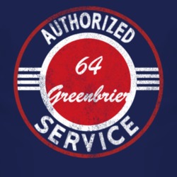Authorized Service 1964 Chevy Greenbrier Distressed Look Dark T Shirt