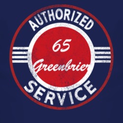 Authorized Service 1965 Chevy Greenbrier Distressed Look Dark T Shirt