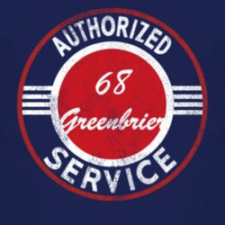 Authorized Service 1968 Chevy Greenbrier Distressed Look Dark T Shirt